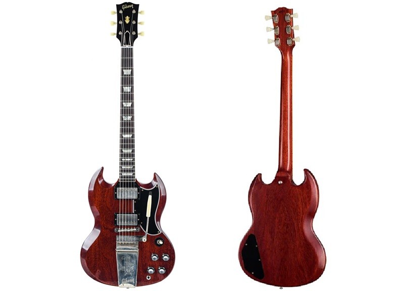 Dáng đàn guitar điện Gibson SG với thiết kế double cutaway mạnh mẽ