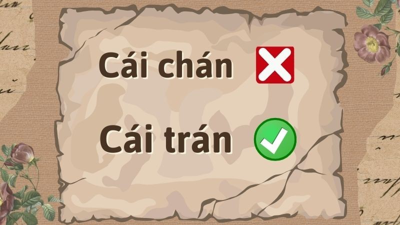 Hình ảnh minh họa sự nhầm lẫn phổ biến giữa "cái trán" và "cái chán"