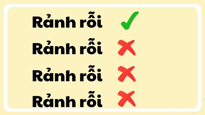Xác định từ đúng để sử dụng