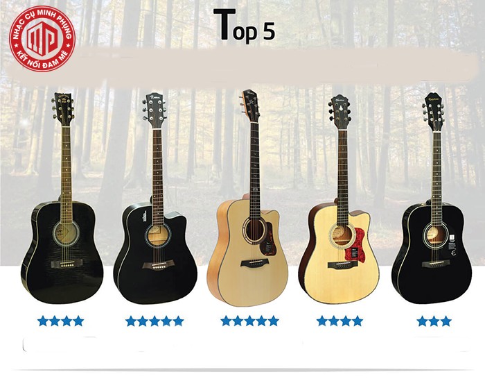 Cận cảnh một cây đàn guitar cơ bản, phù hợp cho người mới học chơi