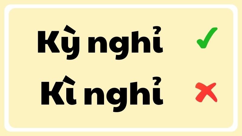 Sự khác biệt giữa "kỳ nghỉ" và "kì nghỉ" trên hình ảnh minh họa
